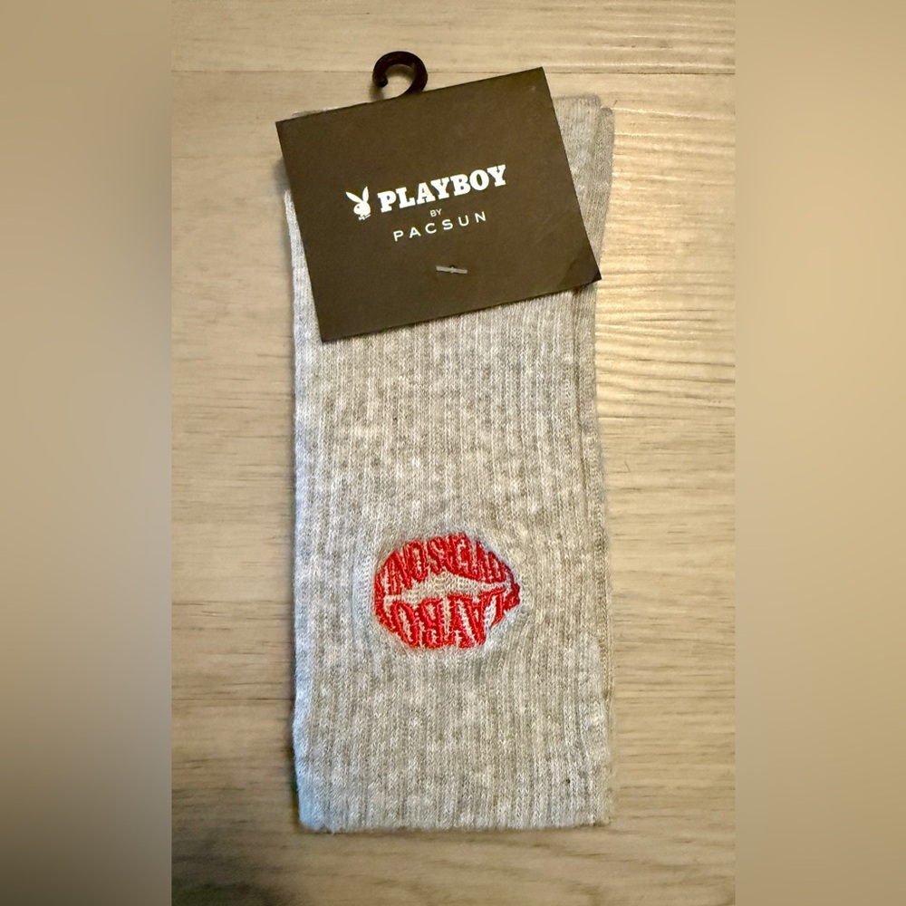Hard To Find Playboy By PacSun Gray Lovers Only Colored Crew Socks